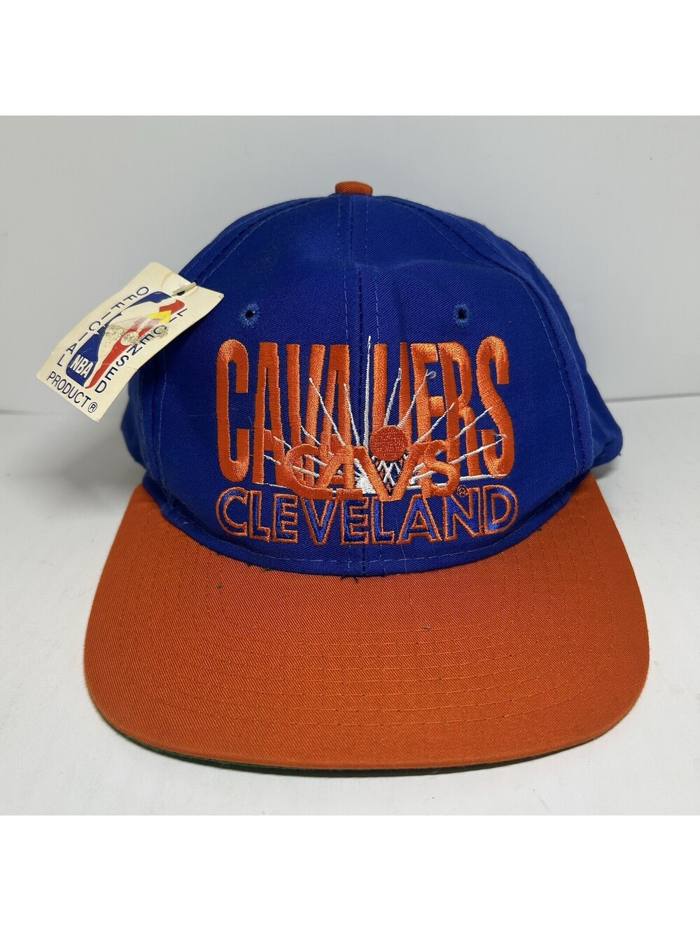 VINTAGE 90s Cleveland Cavaliers NBA Blue Orange NEW WITH TAG Snapback OS